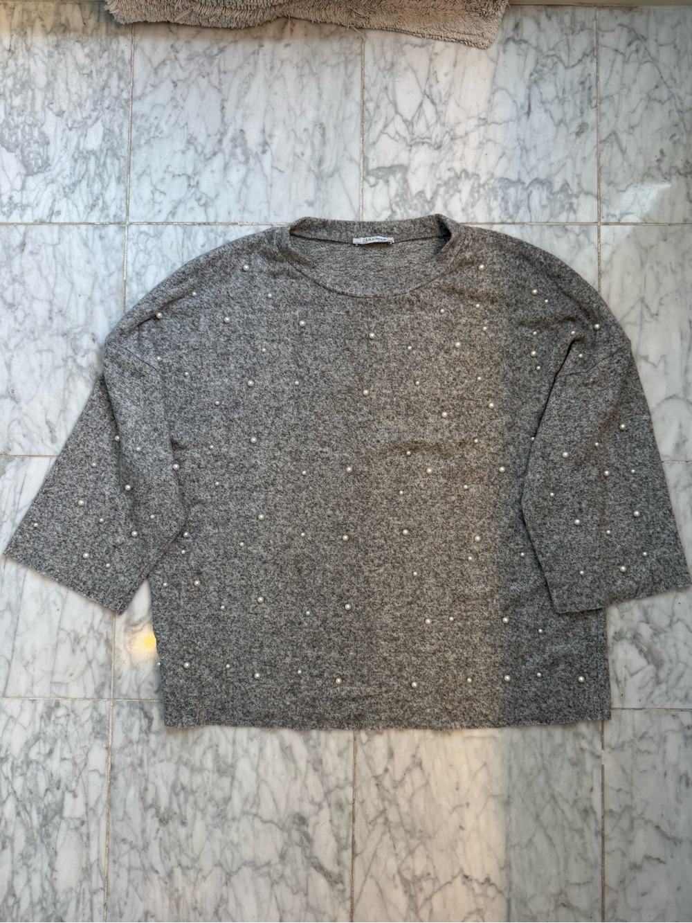 Zara Gray Pearl Light Sweater